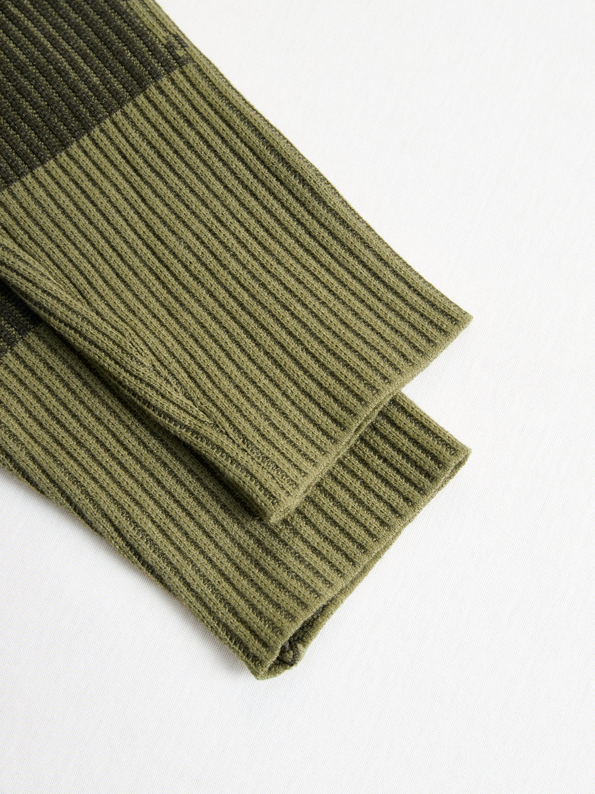 Ribbed camo knit dress with fringe hem - detail
