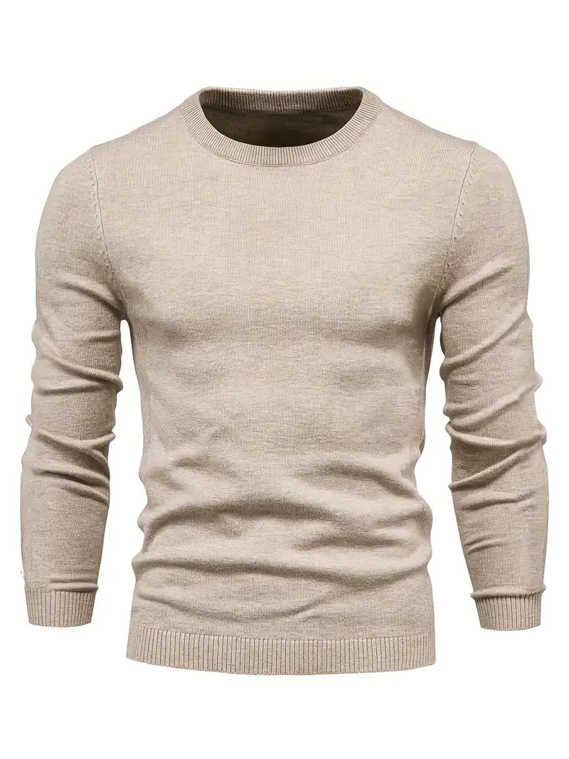 Men's fine knit jumper in Beige
