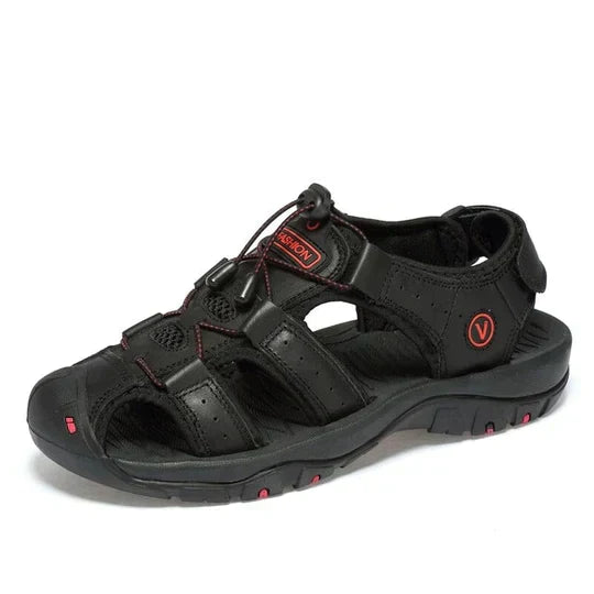 Men's summer sandals with adjustable lacing - SAINT DOR - view 2