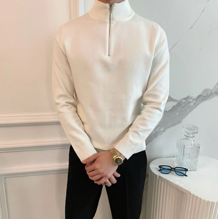 Men's half-zip jumper - detail