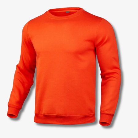 Men's plain crew neck sweatshirt in Orange