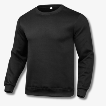 Men's plain crew neck sweatshirt in Black
