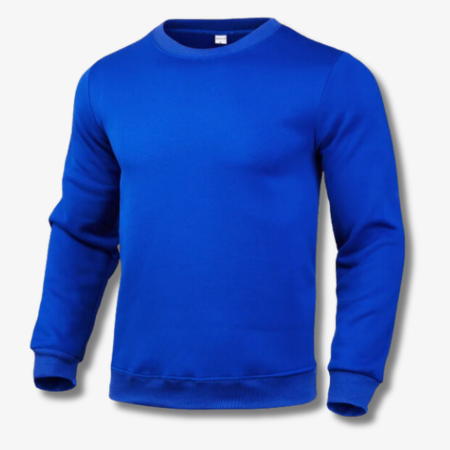 Men's plain crew neck sweatshirt in Cobalt Blue