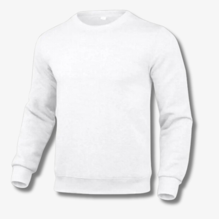 Men's plain crew neck sweatshirt in White