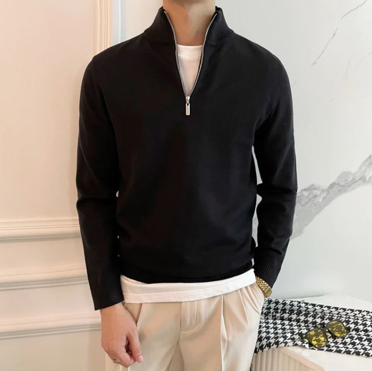 Men's half-zip jumper - detail