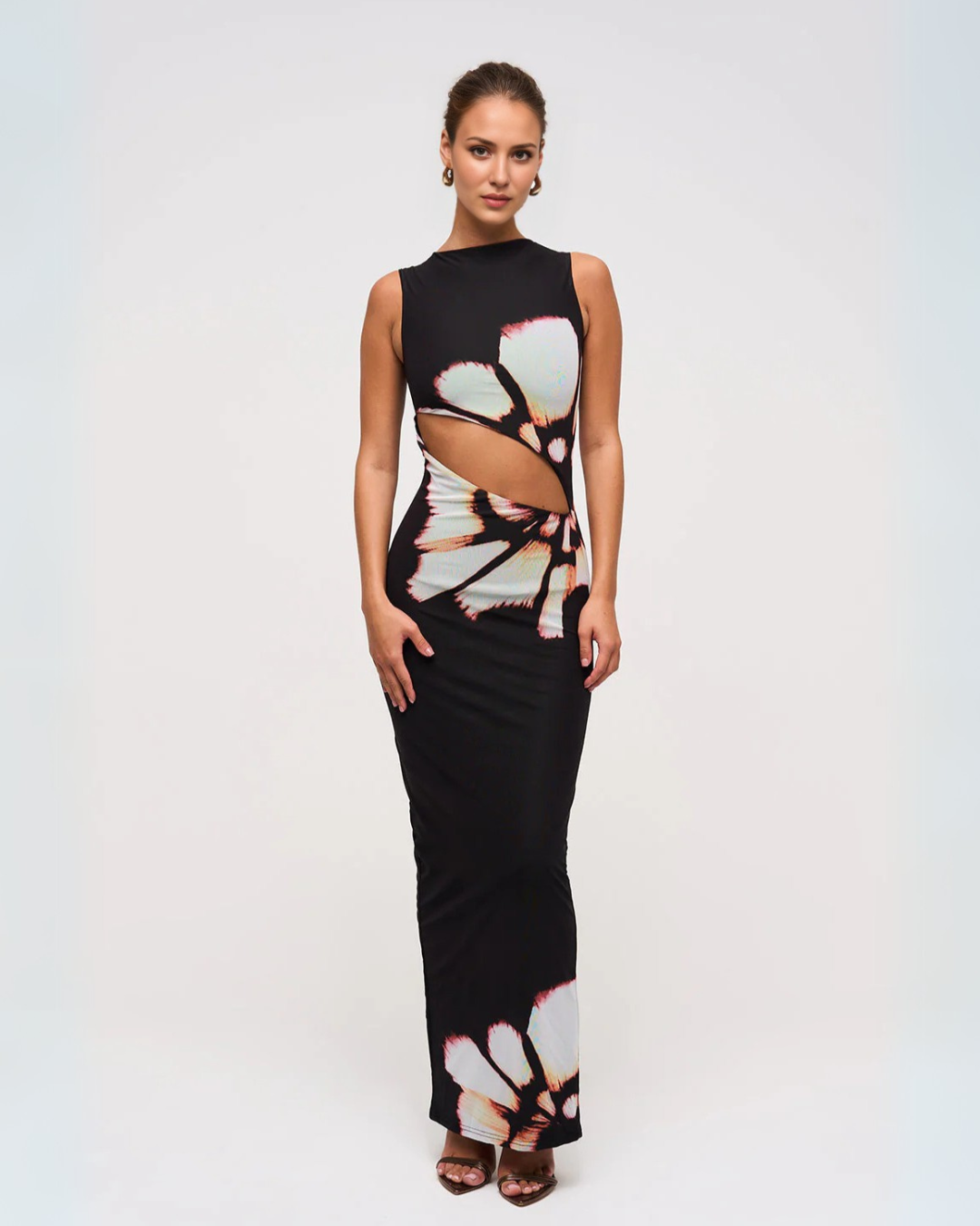 Women's Floral Resort Dress – Elegant Versatile Holiday – front view