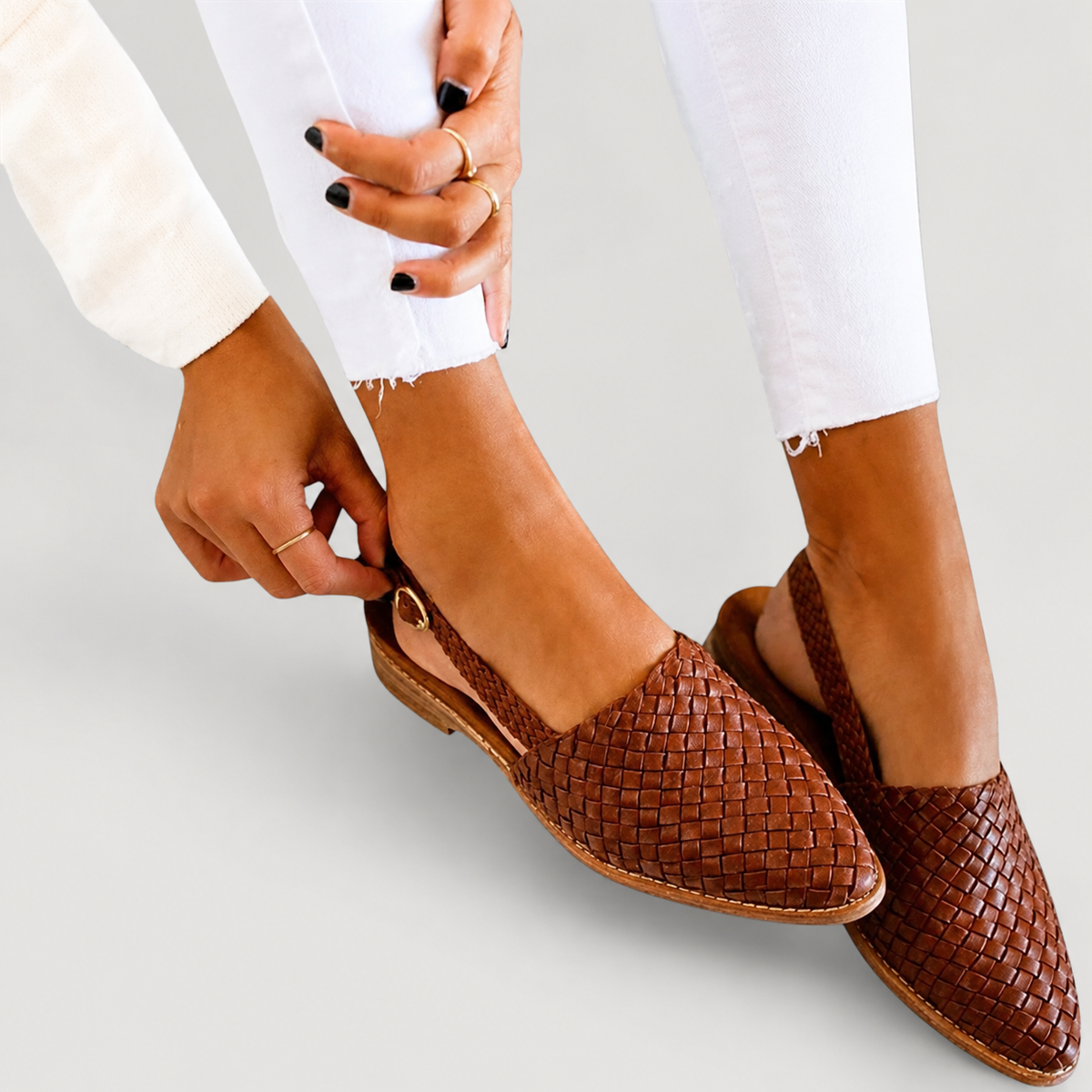Women's Slingback Loafers - Braided, Adjustable