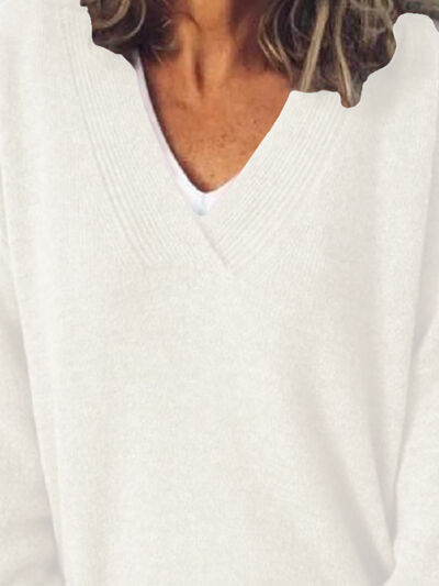 Women's V-neck dropped shoulder jumper - detail