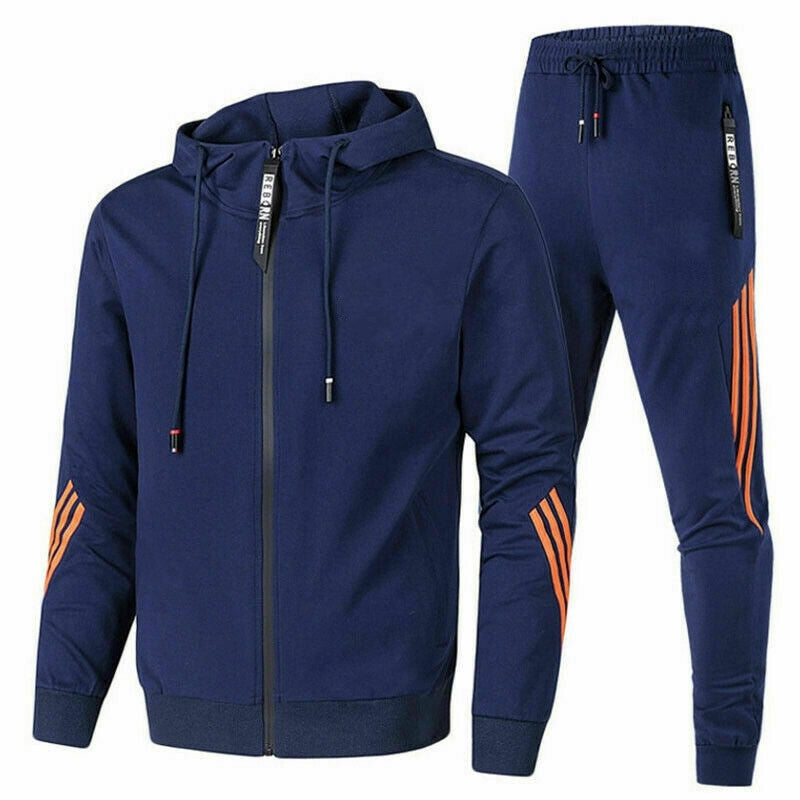 Men's Two-Piece Tracksuit - Soft Cotton-Blend Co-Ord Set — main view
