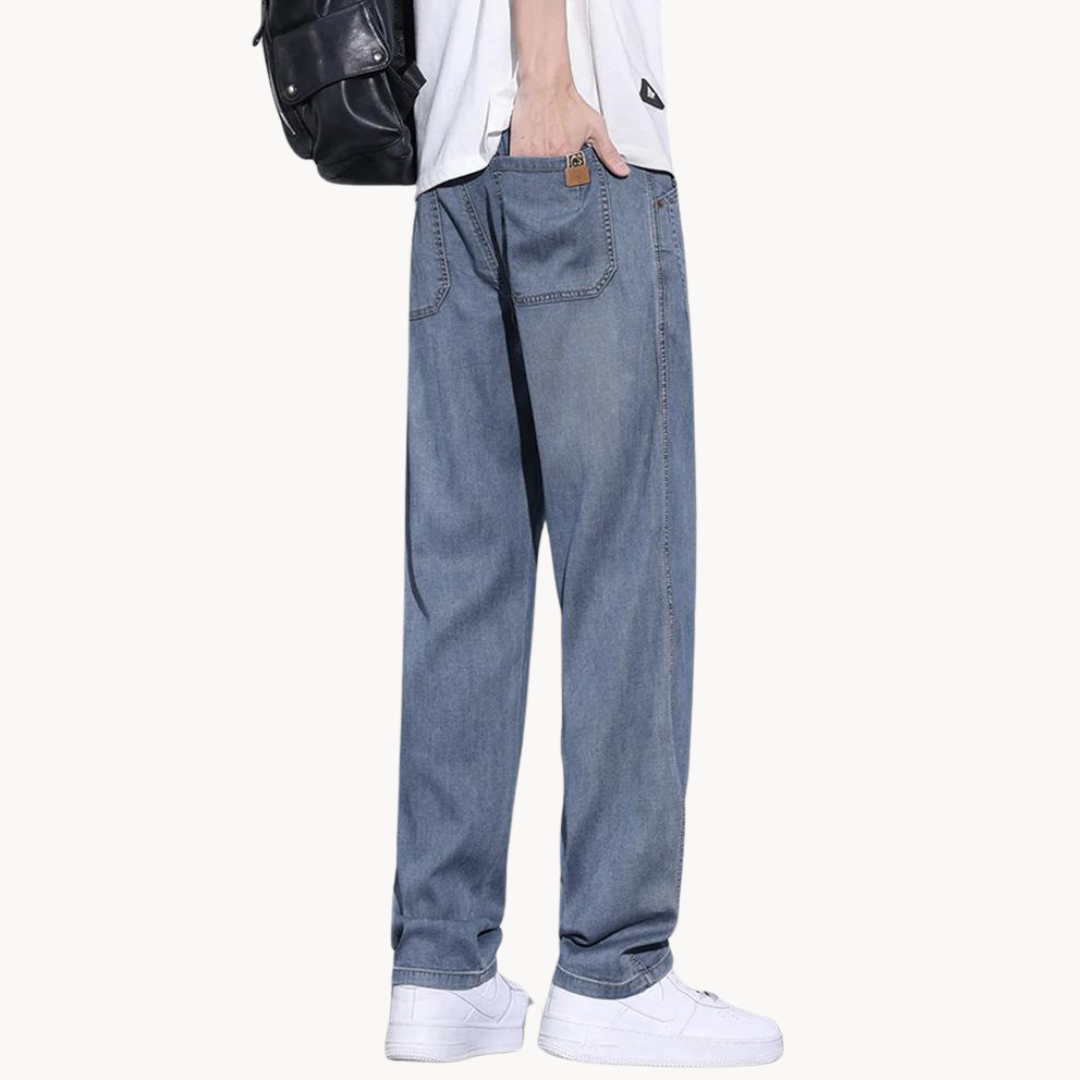 Men's Lightweight Denim Jeans - back view | SAINT DOR