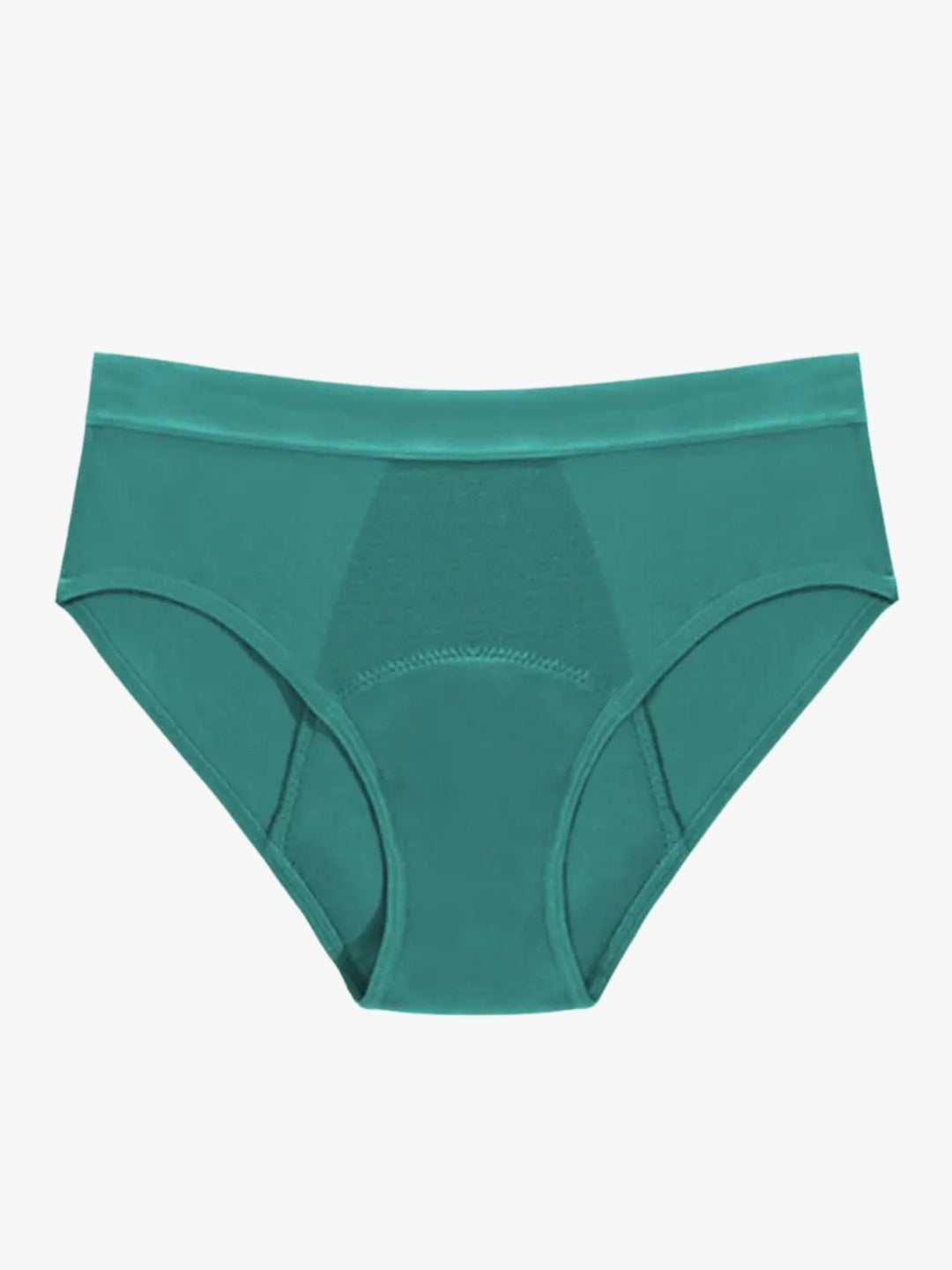 Period pants mid rise brief green reusable absorbent leakproof washable menstrual underwear
