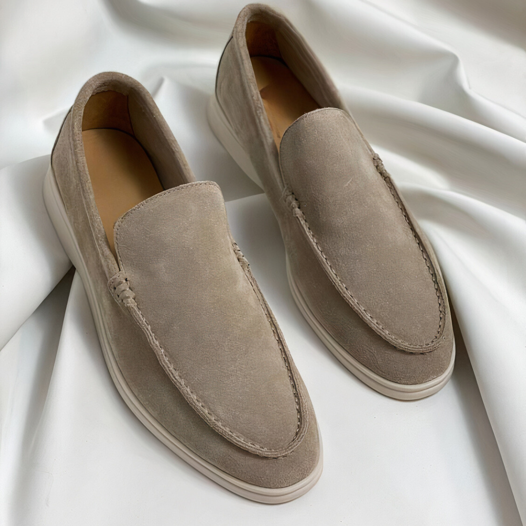 Men's Loafers - Vintage Leather Loafers in Zwart