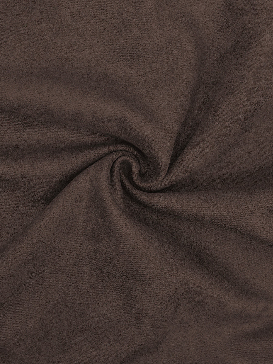 Cropped bomber jacket in soft coffee suede-look cloth
