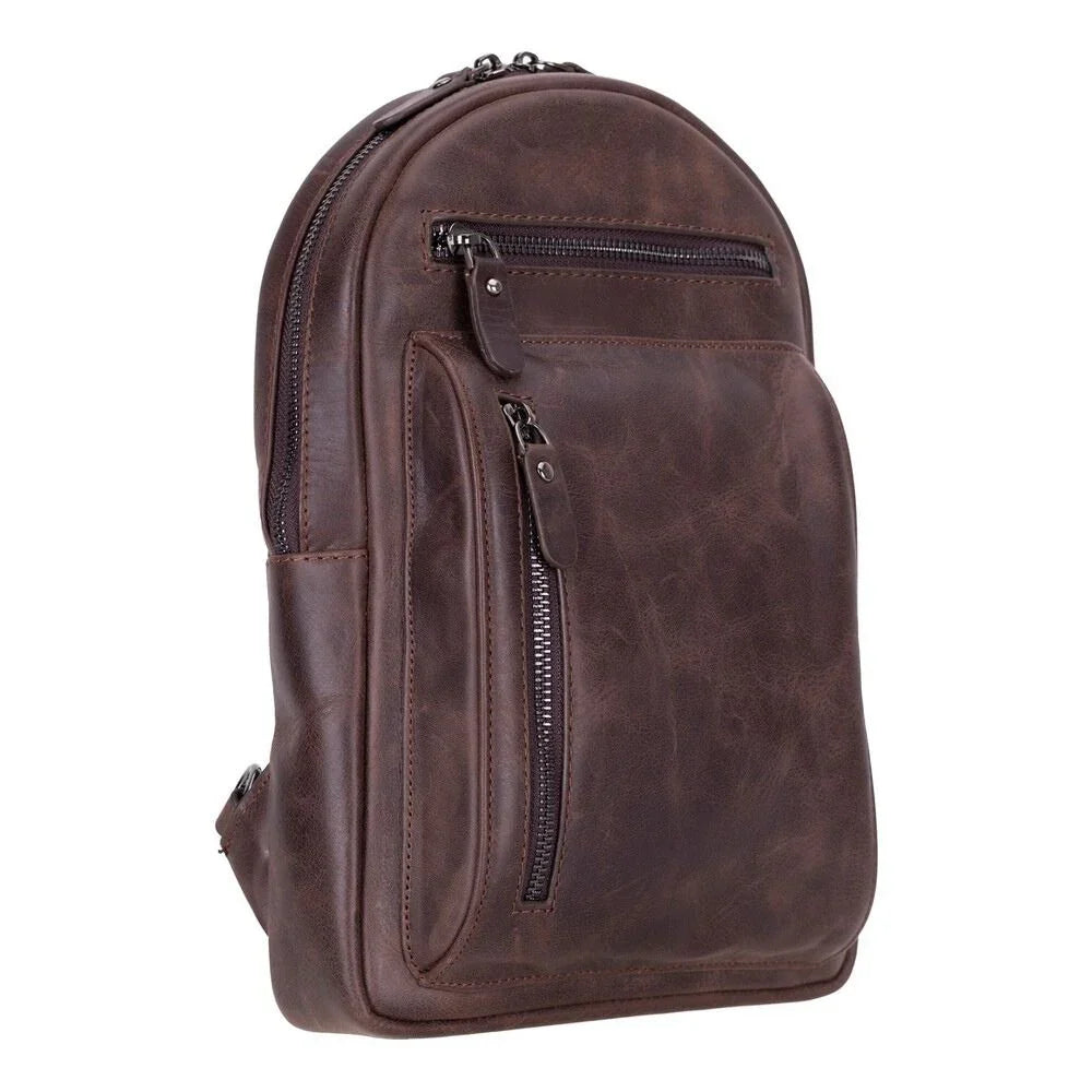 Leather Crossbody Bag in Dark Brown
