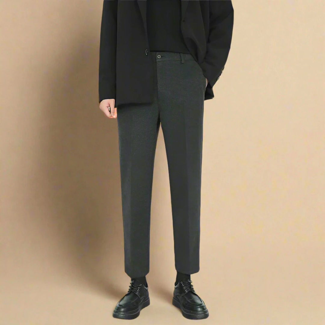 Men's Cropped Ankle Length Trousers - back view | SAINT DOR