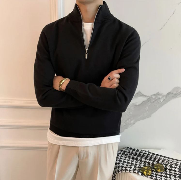 Men's half-zip jumper - detail