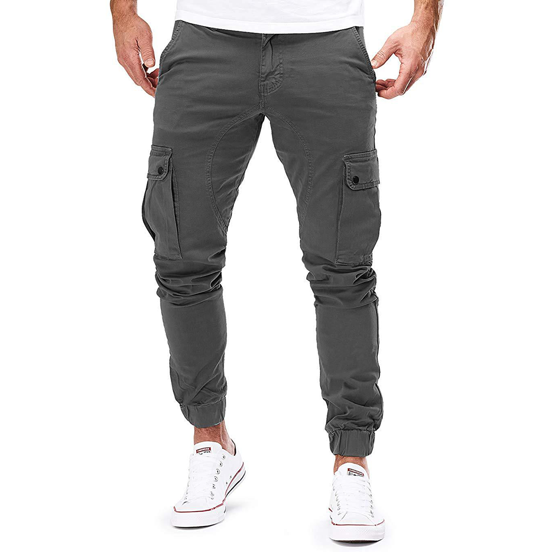 Men's Long Cargo Trousers - product view | SAINT DOR