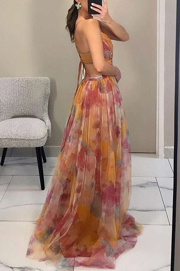Women's Floral Print Maxi Dress – Lightweight Summer Style – close-up detail