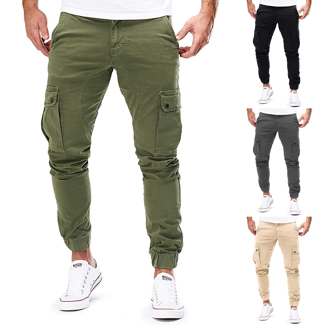 Men's Long Cargo Trousers - product view | SAINT DOR