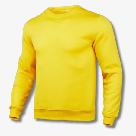 Men's plain crew neck sweatshirt in Yellow