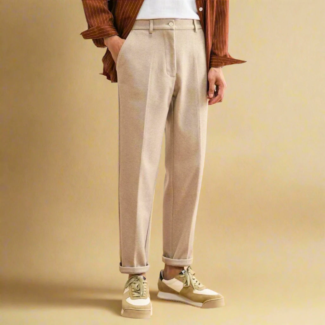 Men's Cropped Ankle Length Trousers - side view | SAINT DOR