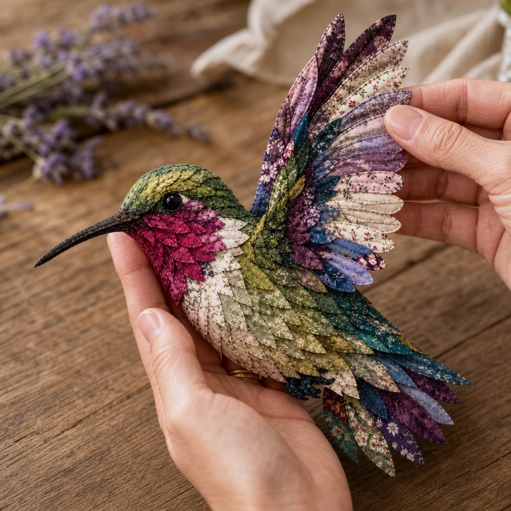 3D fabric bird craft kit with layered feathers