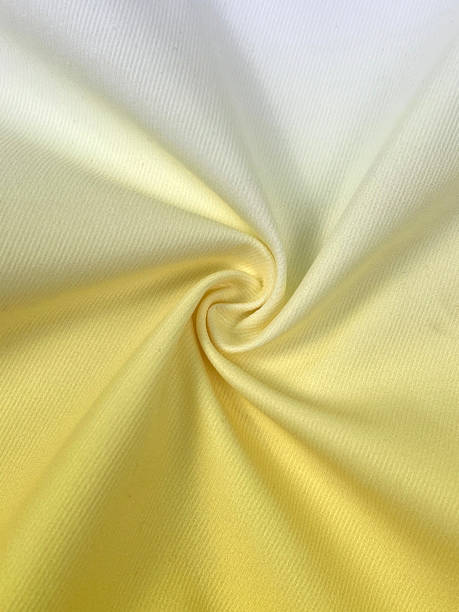 Cropped jacket fading from white at the shoulder to yellow at the hem