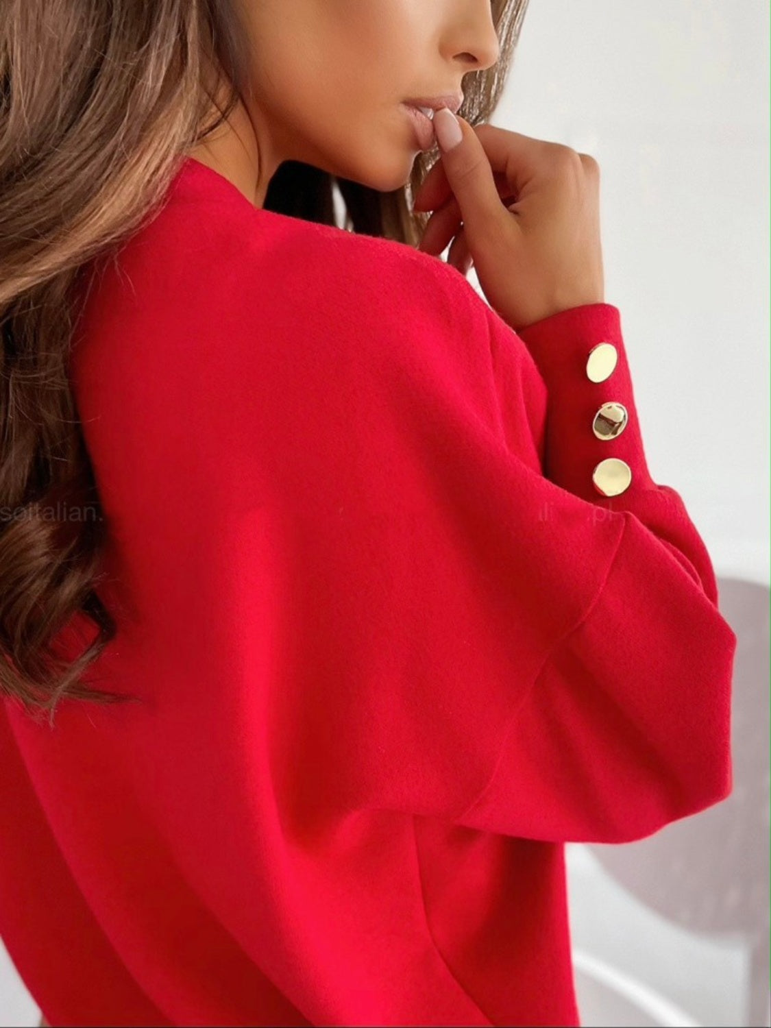 Women's V-neck sweatshirt - detail