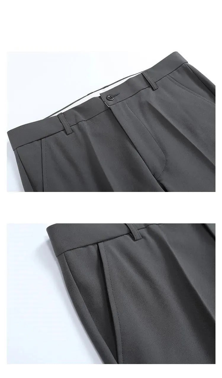 Men's Slim Fit Stretch Trousers - Extended Sizes - back view | SAINT DOR