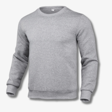 Men's plain crew neck sweatshirt in Light Grey