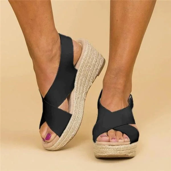 Women's Sandals - Orthopedic Cushioned Sandals in Black
