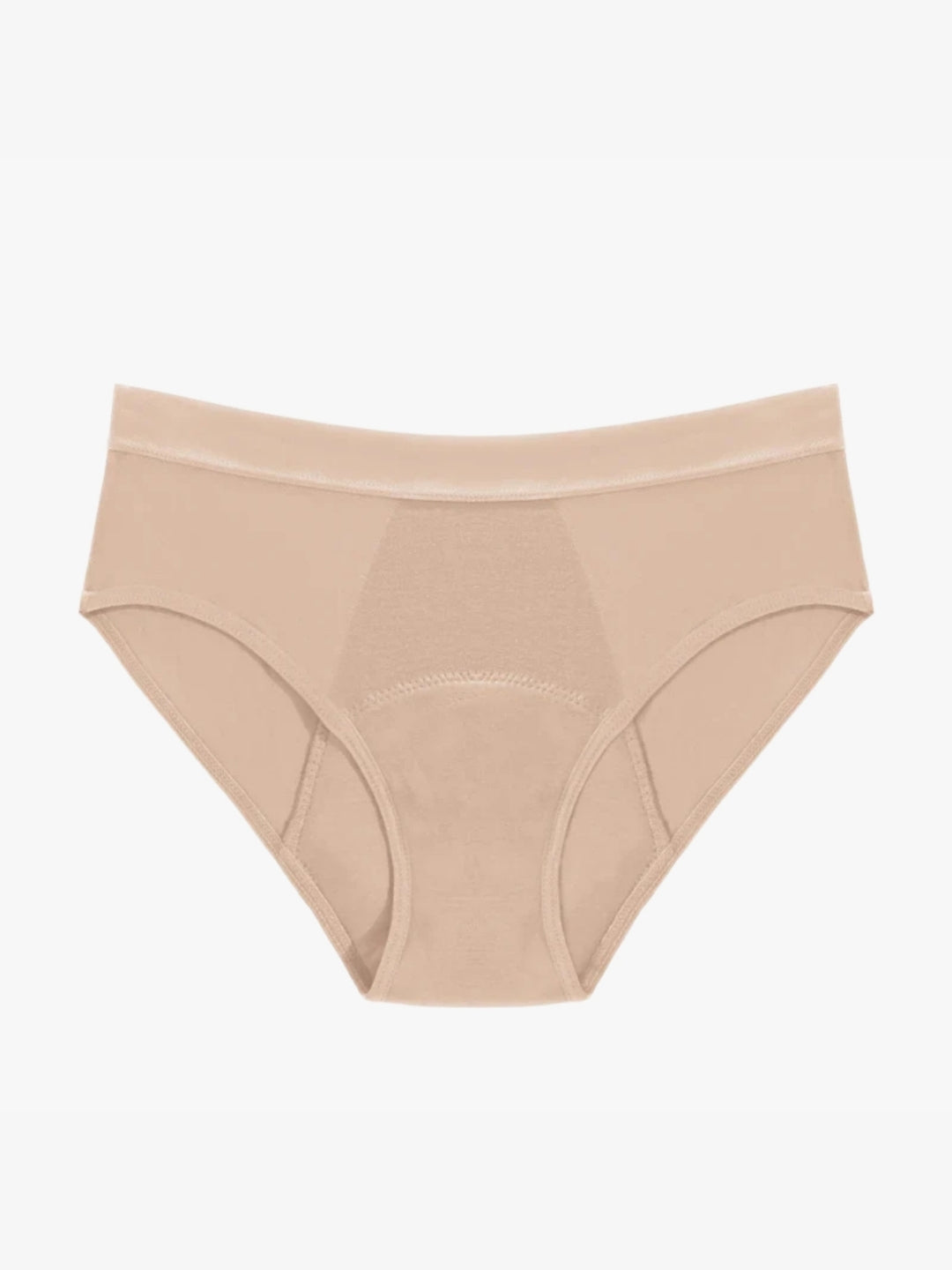 Period pants mid rise brief reusable absorbent leakproof beige