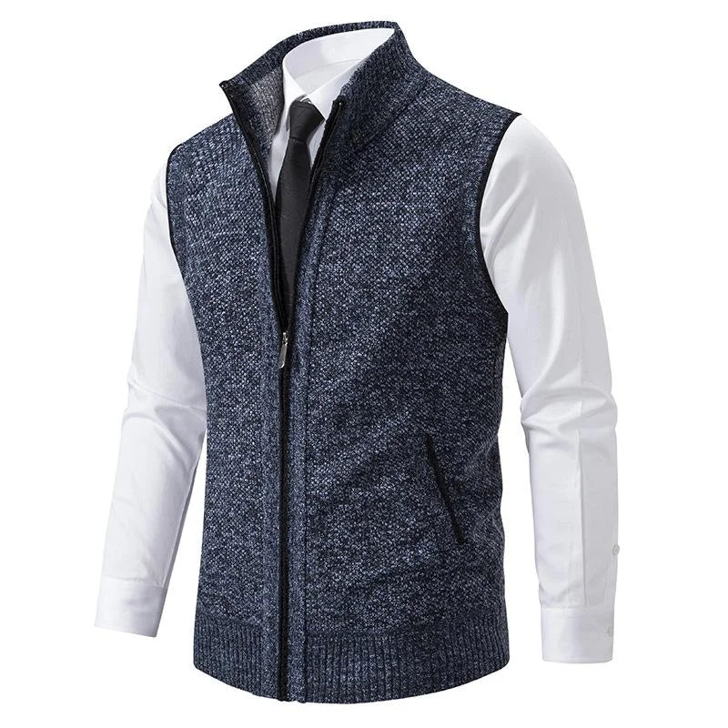 Men's Sleeveless Merino Wool Business Vest - front view