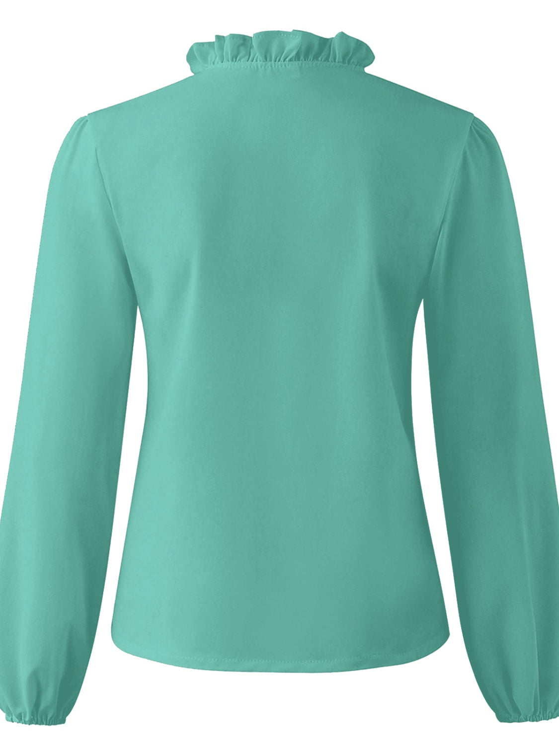 Women's ruffled V-neck blouse - detail