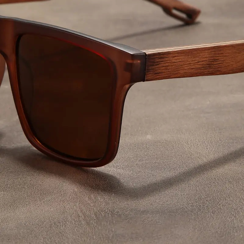 Unisex Woody Oak Wood Sunglasses – UV400 Natural Style – product view