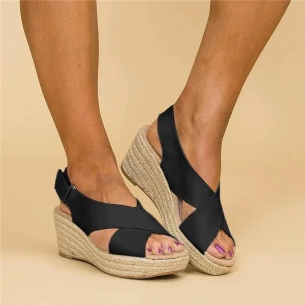 Women's Sandals - Orthopedic Cushioned Sandals in Beige