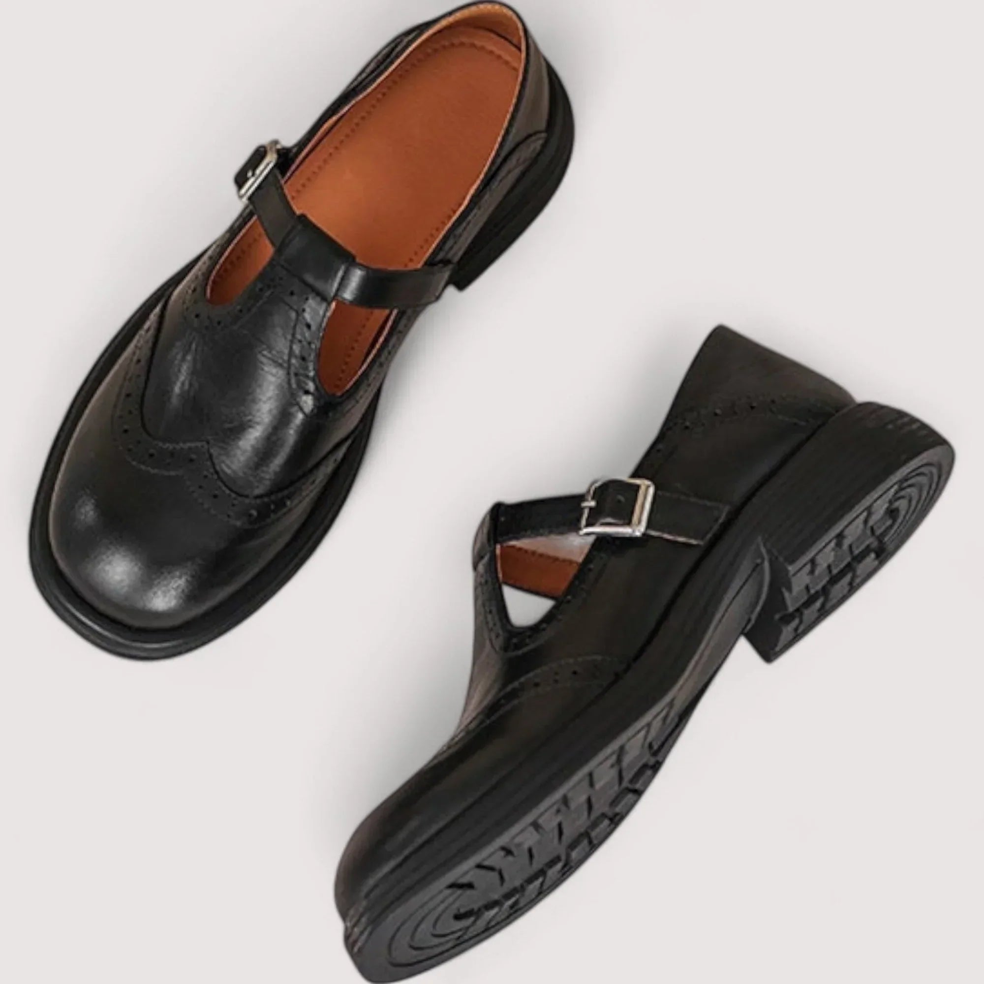 Women's Shoes - Orthopedic Mary Jane Shoes in Black