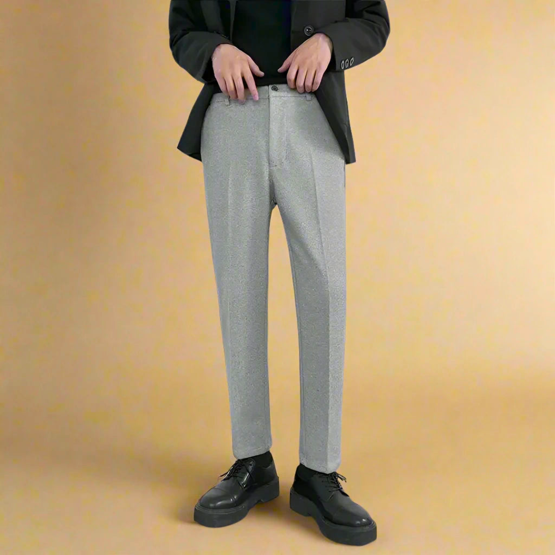 Men's Cropped Ankle Length Trousers - detail view | SAINT DOR