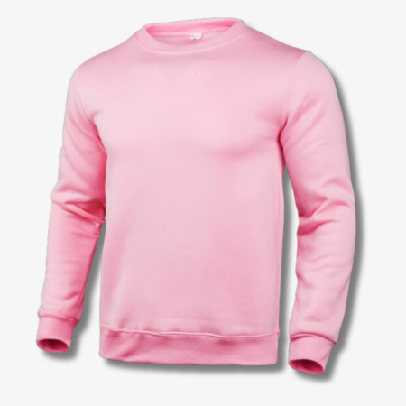 Men's plain crew neck sweatshirt in Pink