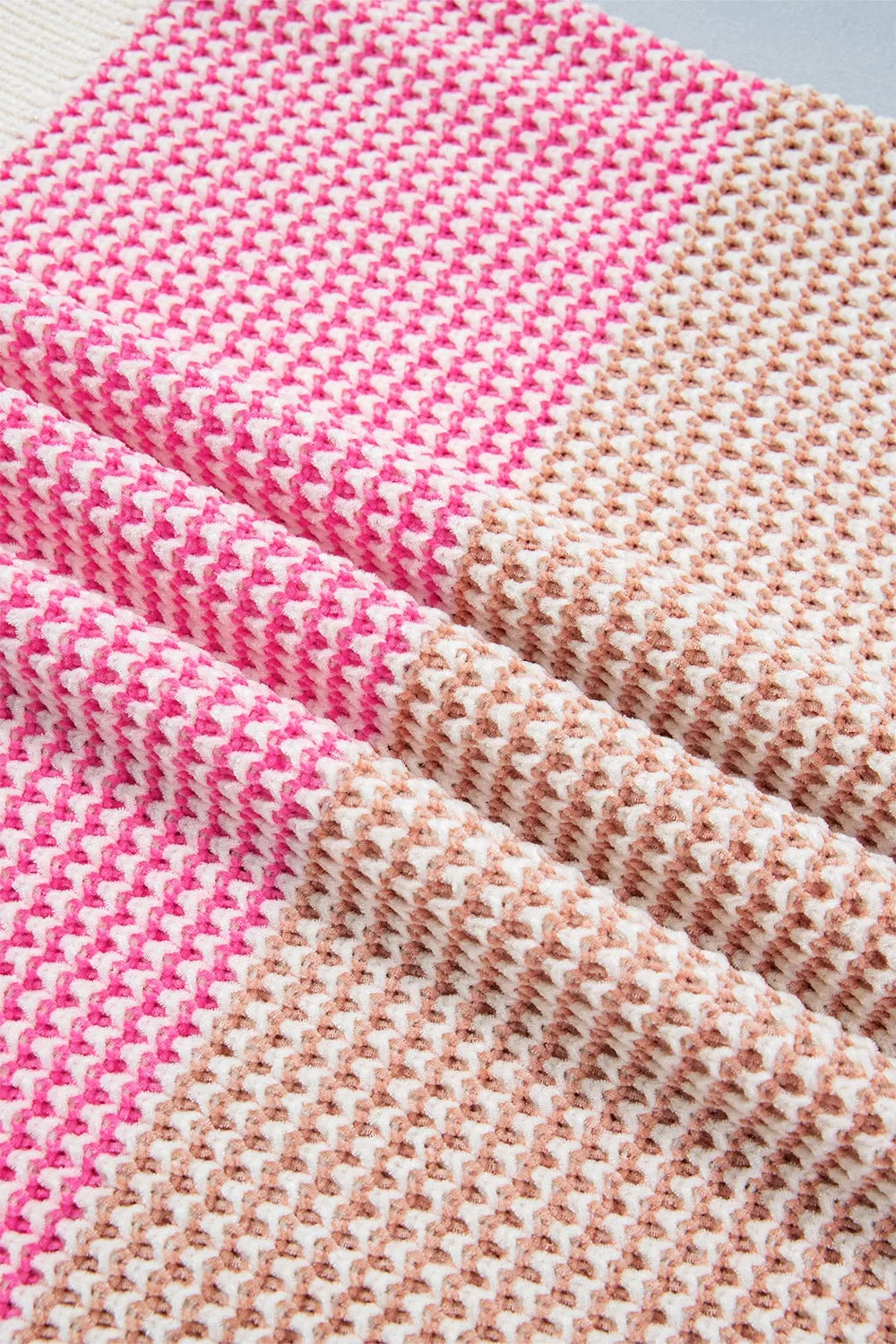Women's colour block waffle knit jumper - detail
