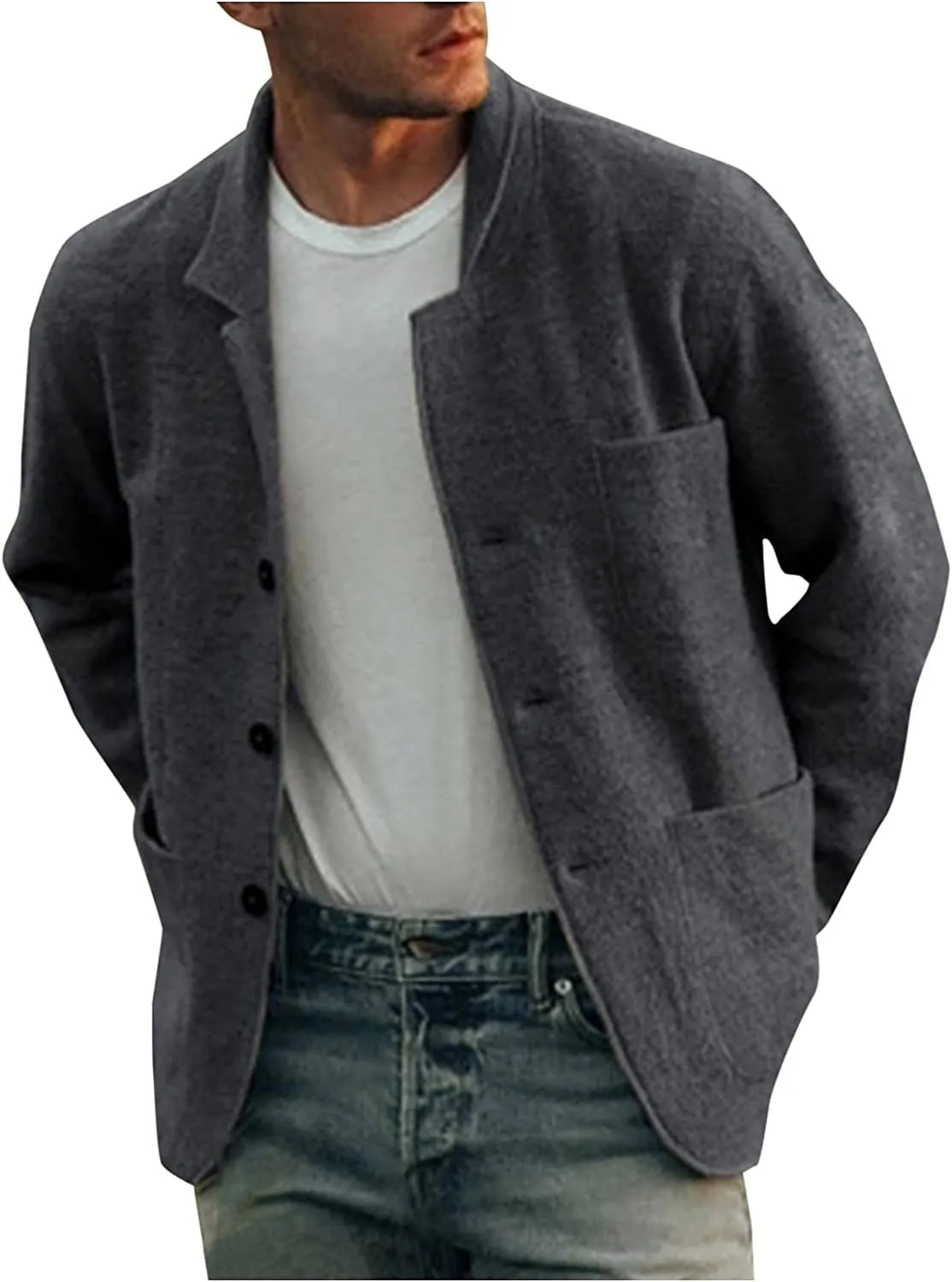 Men's Top - Casual blazer men in Donkergrijs