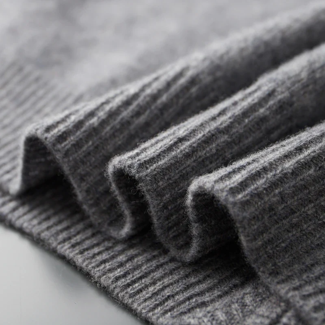 Men's merino cardigan, ribbed hem and tipping detail