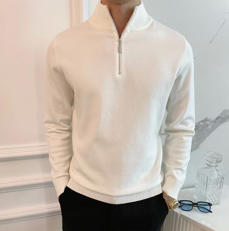 Men's half-zip jumper - detail