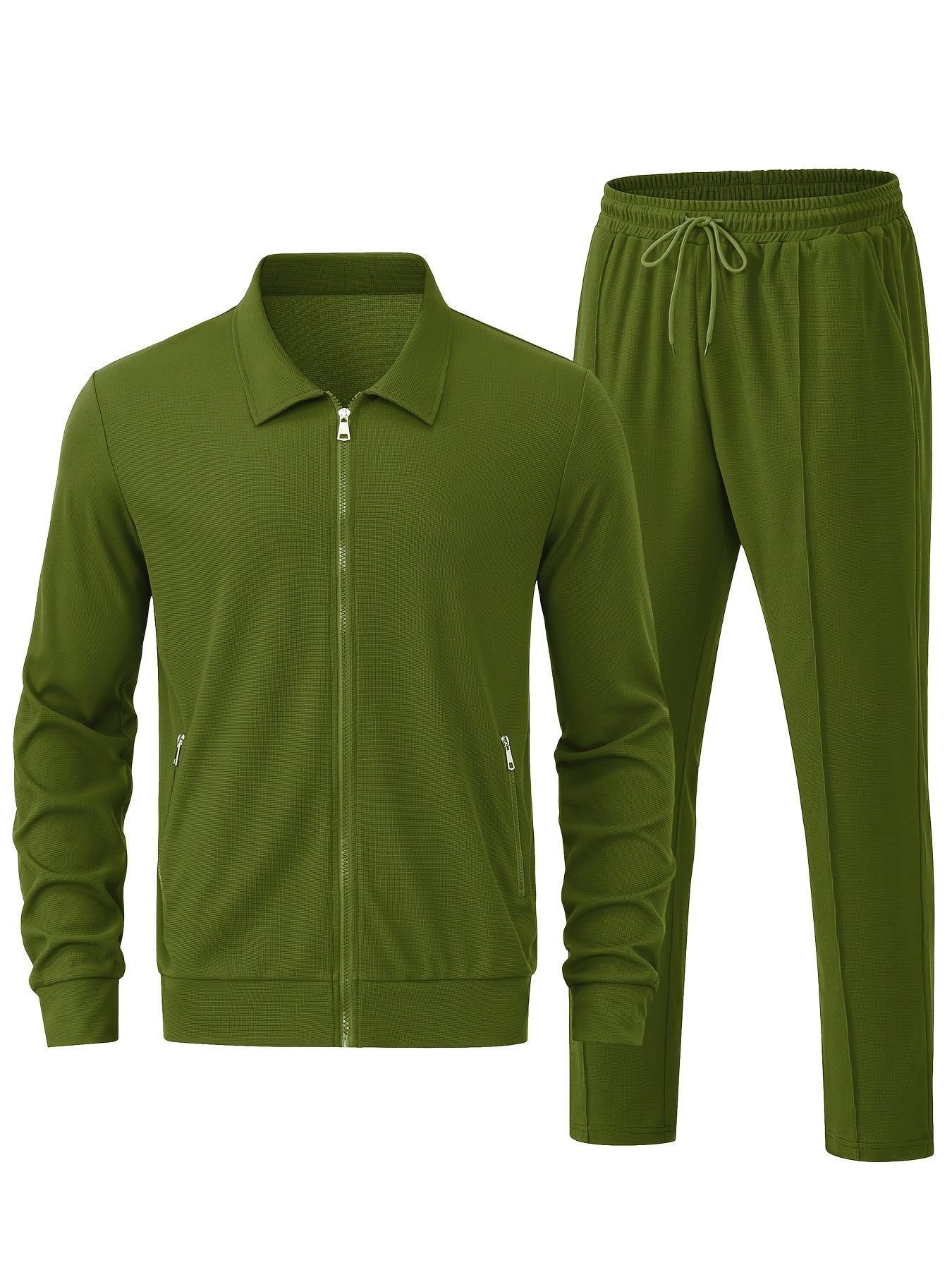 Men's Formal Stretch Tracksuit - Smart Two-Piece Co-Ord Set in Black — close-up