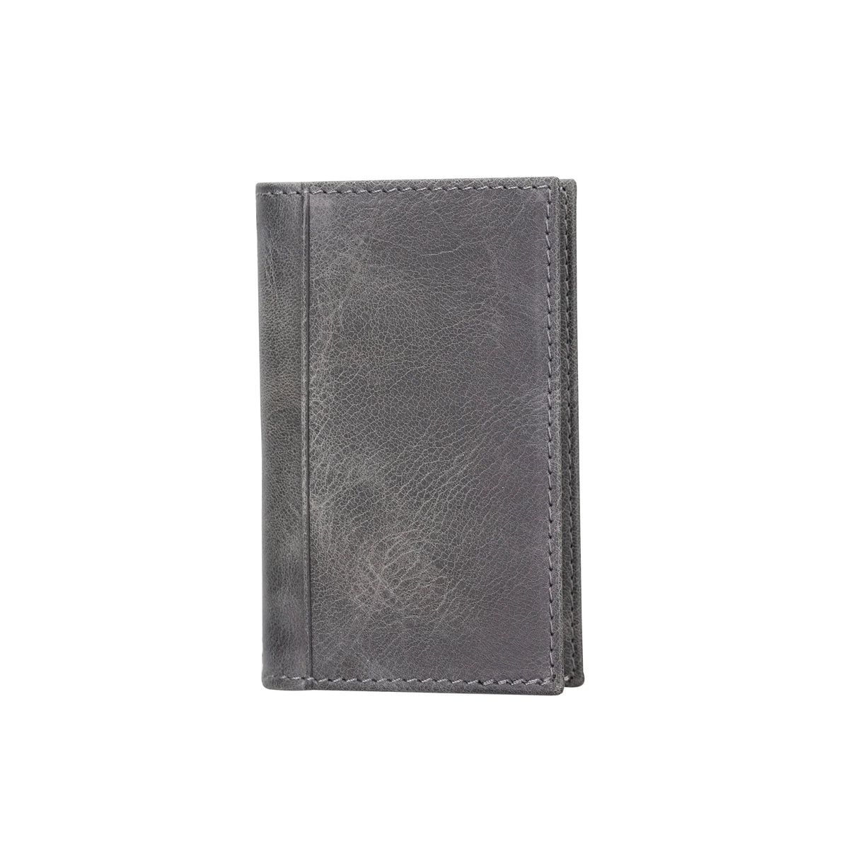 Leather Card Holder in Grey