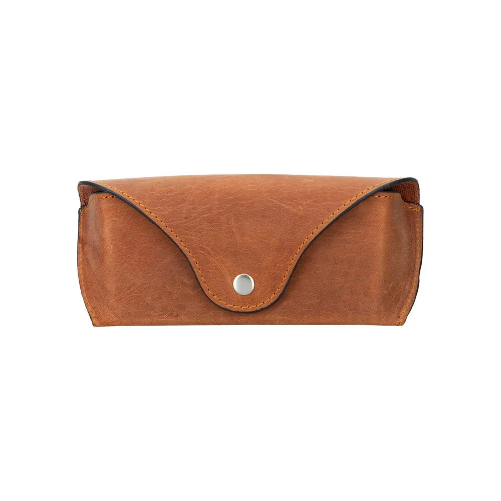 Leather Glasses Case in Tan Brown