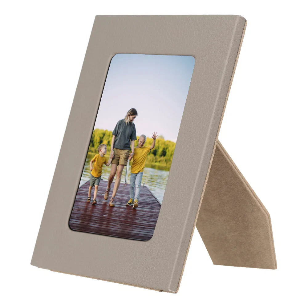 Leather Photo Frame in Chili Brown