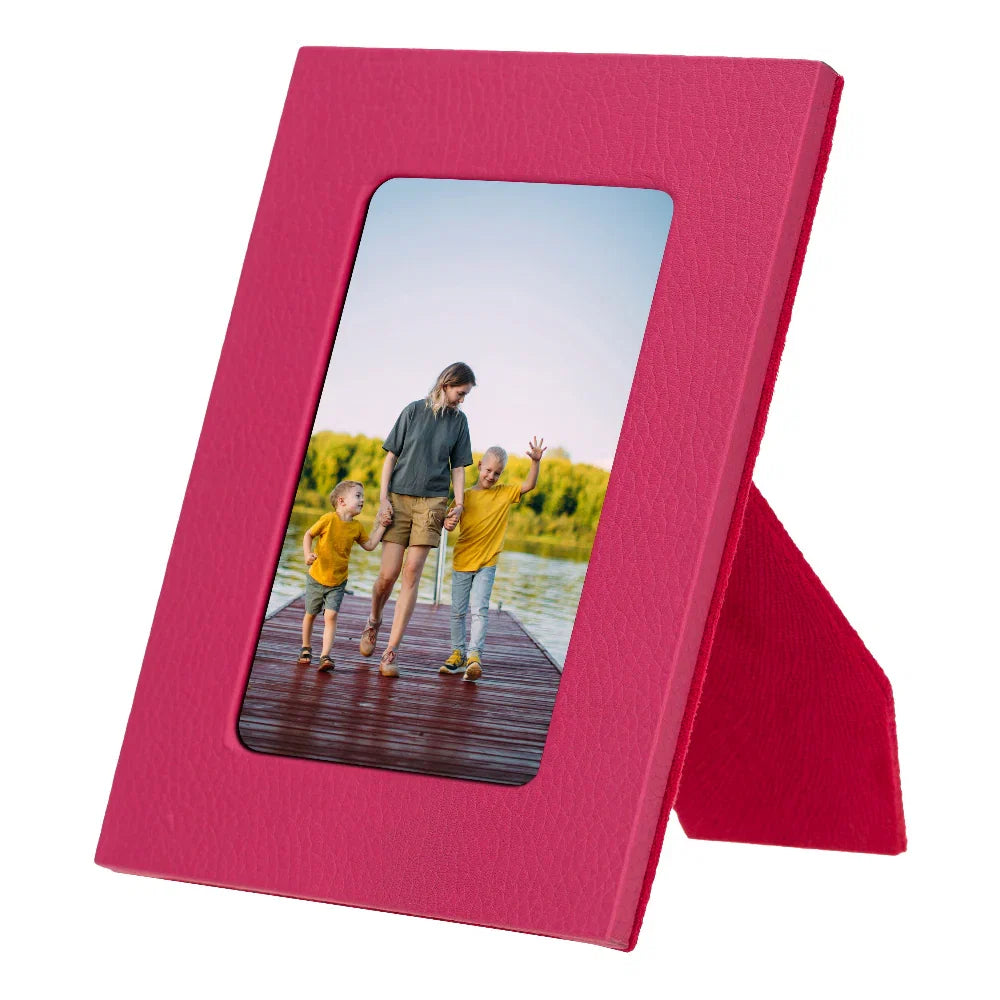 Leather Photo Frame in Boysenberry