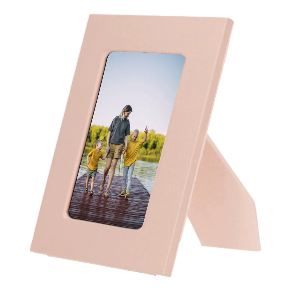 Leather Photo Frame in Cantaloupe