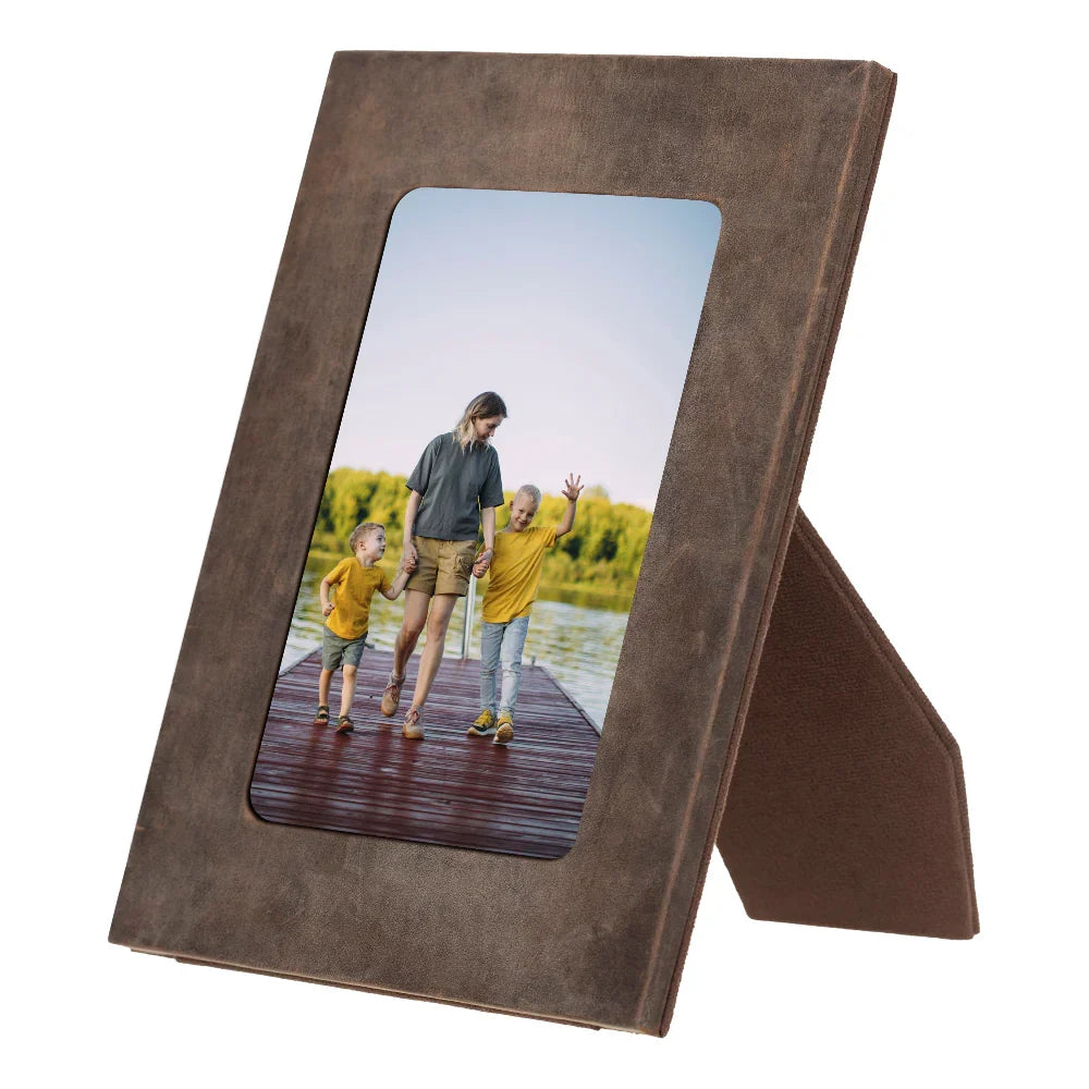 Leather Photo Frame in Tan Brown